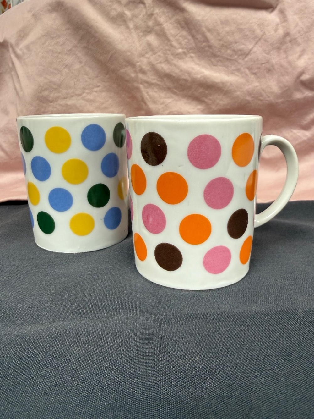Vintage Westwood Carnival Hand-Printed Polka Dot Mugs Set of 2 | Japan MCM